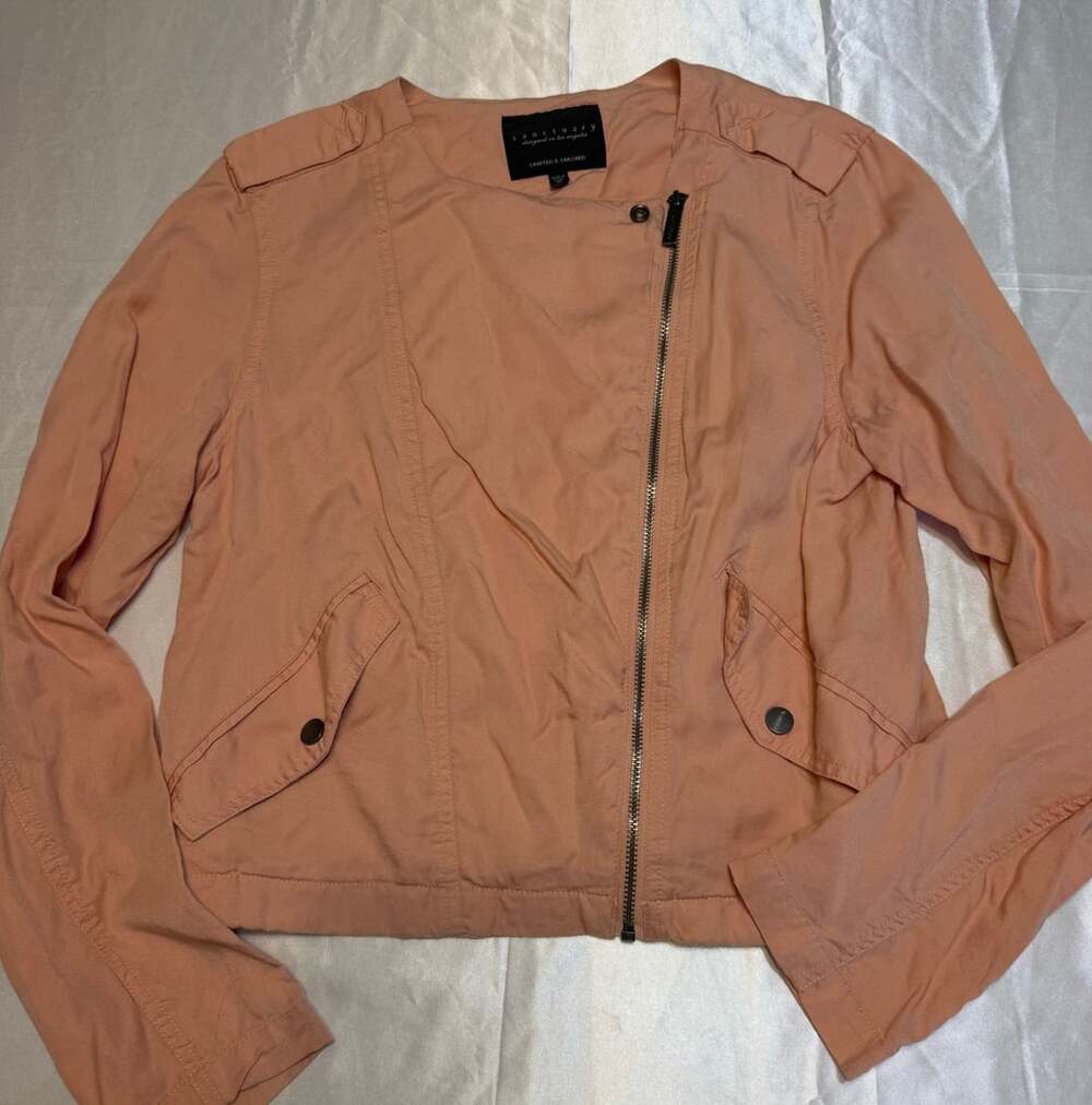 Sanctuary Lightweight Peach Side Zip Moto Jacket